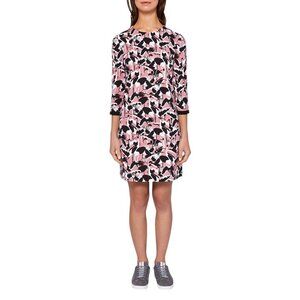 Ted Baker, Womens Shift Dress, Colour By Numbers, Crane Print - Pink Size 4 US/1